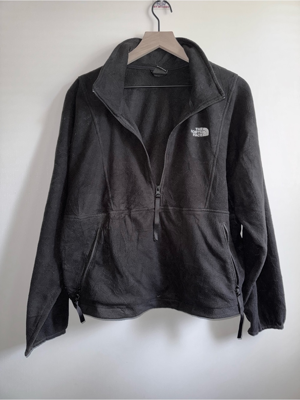 The North Face TKA Attitude 1/4 Zip Black Fleece Jacket Women Size XL